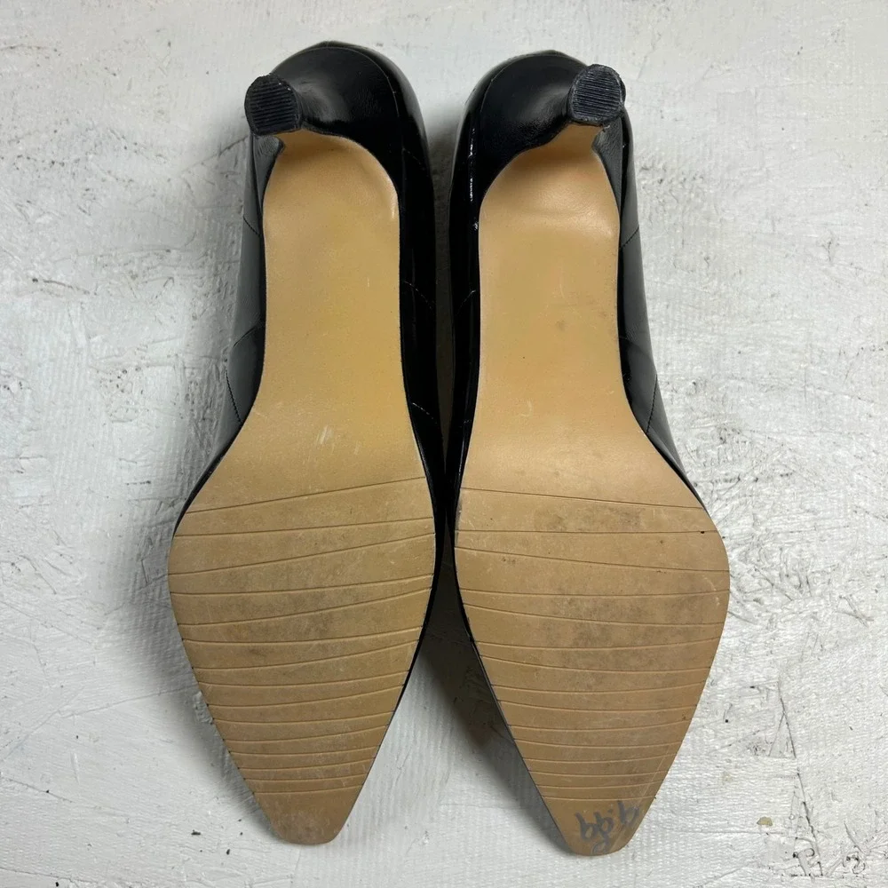 Karen Scott Black Patent Leather Pointed Toe Stiletto Heels Pumps Women Size 8M‎